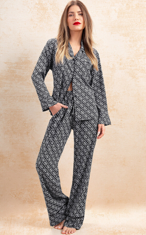 Premium - Pijama Americano Manga Longa com Calça Diana