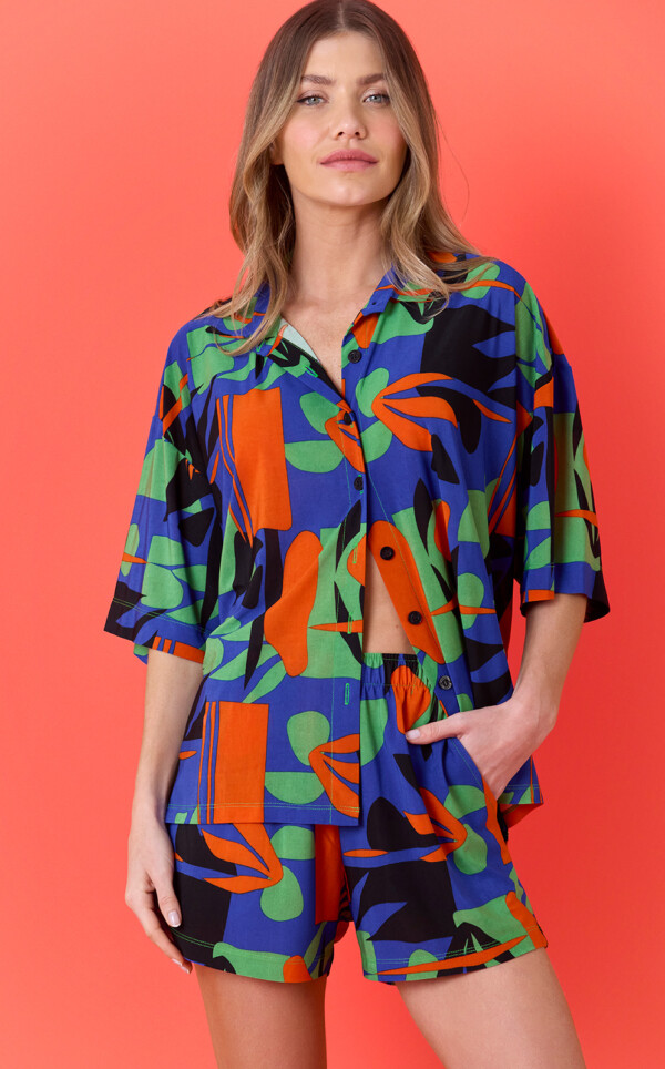 Pijama Americano Manga Curta com Shorts Maud