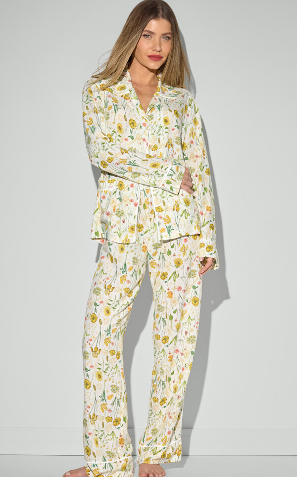 Pijama Americano Manga Longa com Calça Moira