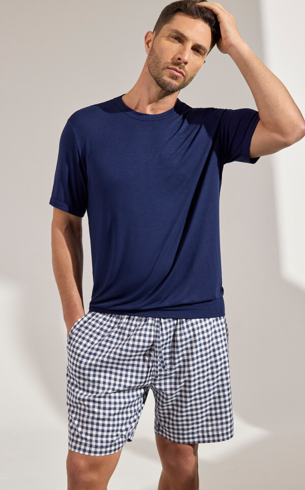 Pijama Camiseta Manga Curta com Bermuda Oliver